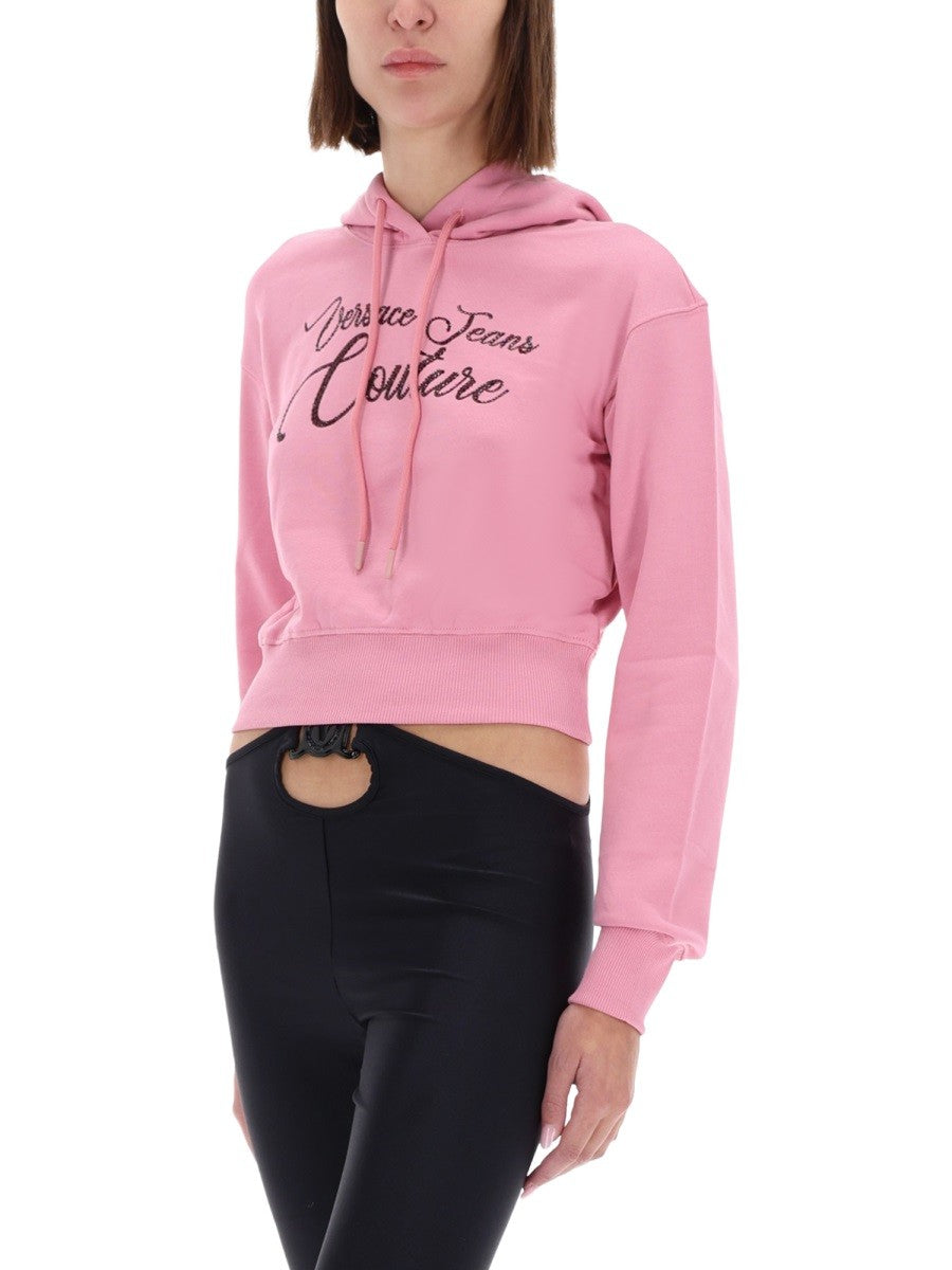 Versace Jeans Couture - FELPA CROPPED CON LOGO