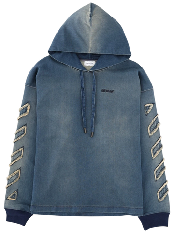Off-white Off White - FELPA IN DENIM CON DETTAGLI "DIAG"