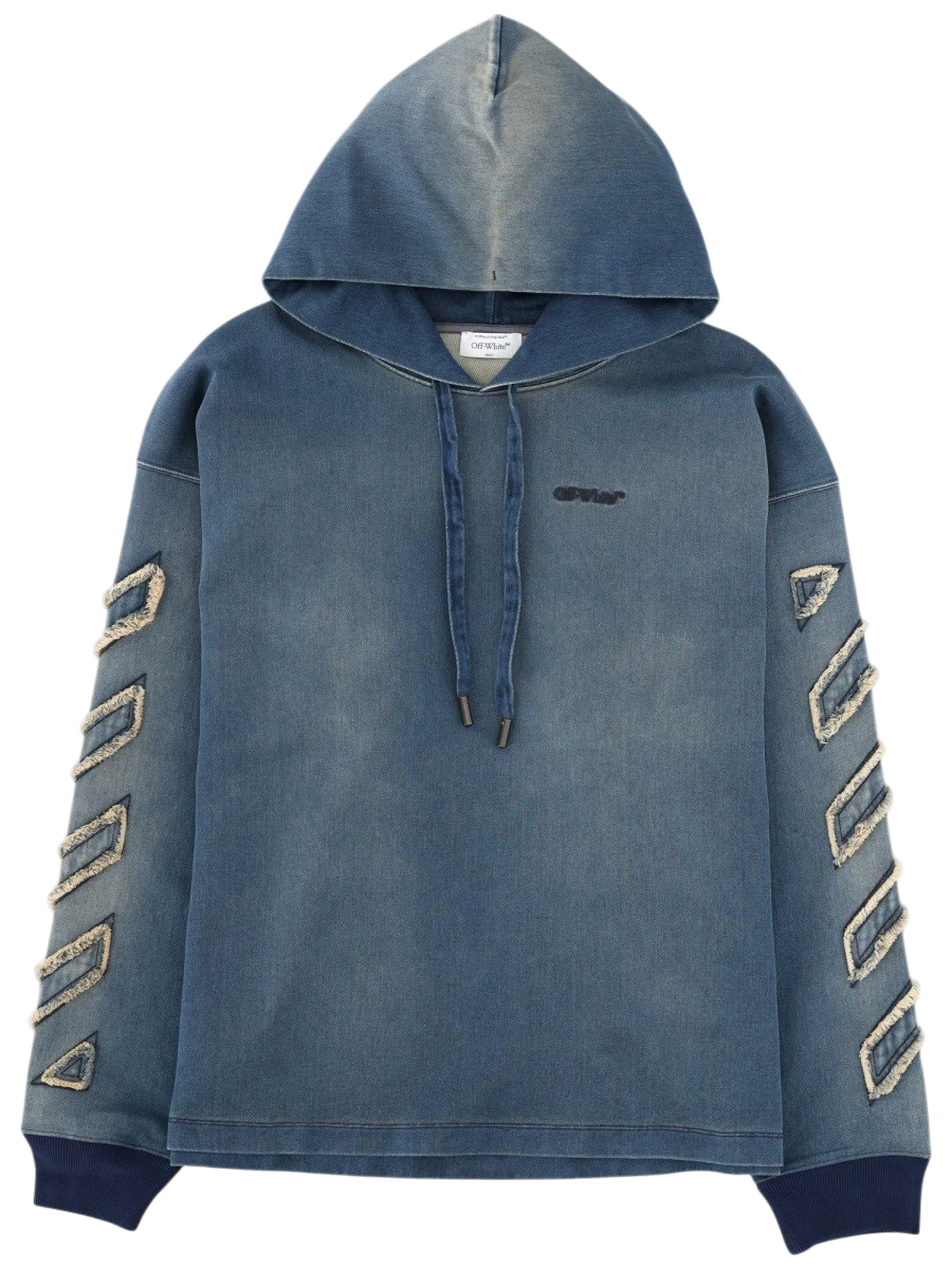 Off-white Off White - FELPA IN DENIM CON DETTAGLI "DIAG"