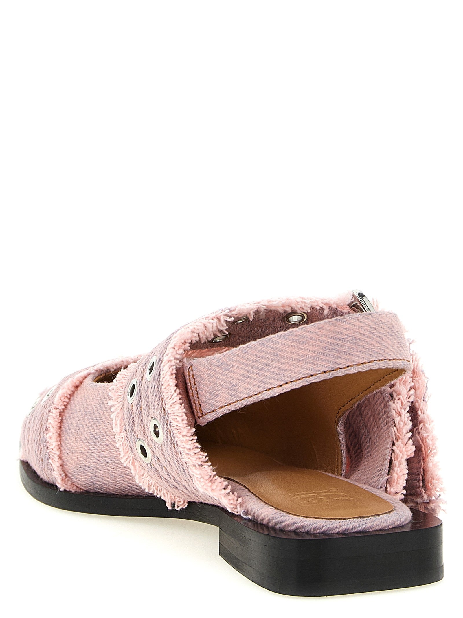 GANNI - 'Feminine Buckle Fringed Denim' slingback feminine-buckle-fringed-denim-slingback_cd9ae632-09d7-4363-8957-d96dde606034