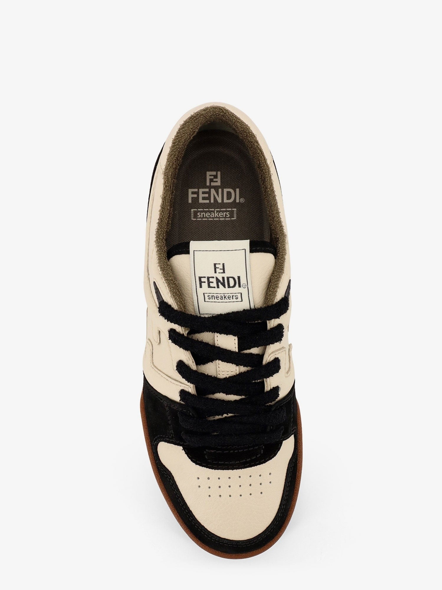 Fendi leather sneakers with suede inserts