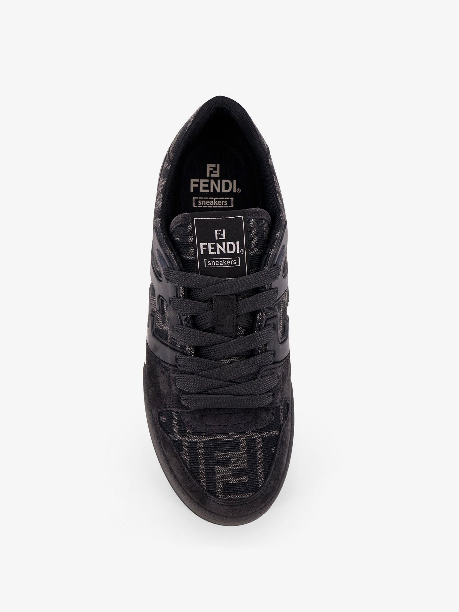 Fendi Match FF Jacquard and suede sneakers