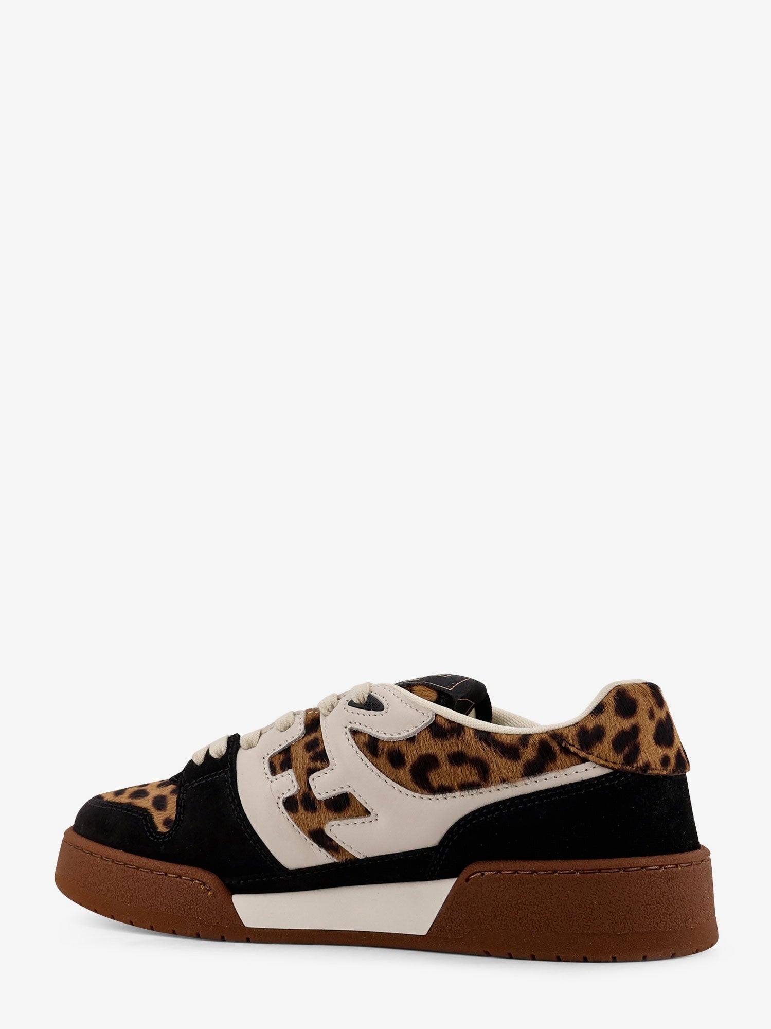 Fendi Match suede and pony skin low-top sneakers