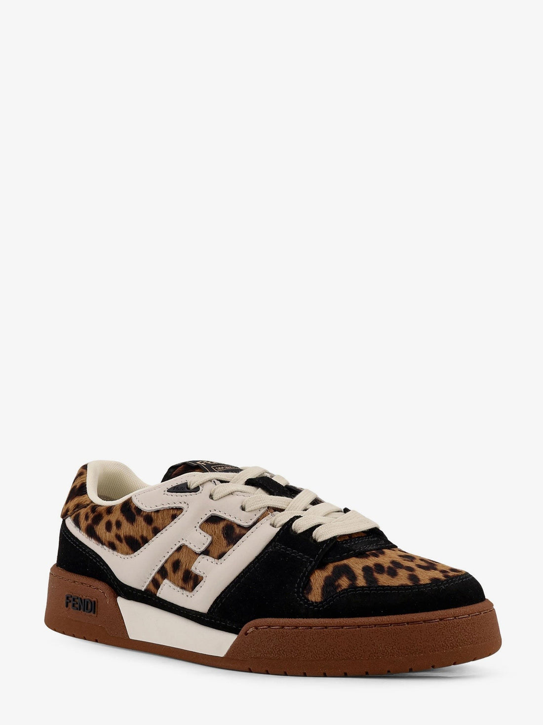 Fendi Match suede and pony skin low-top sneakers