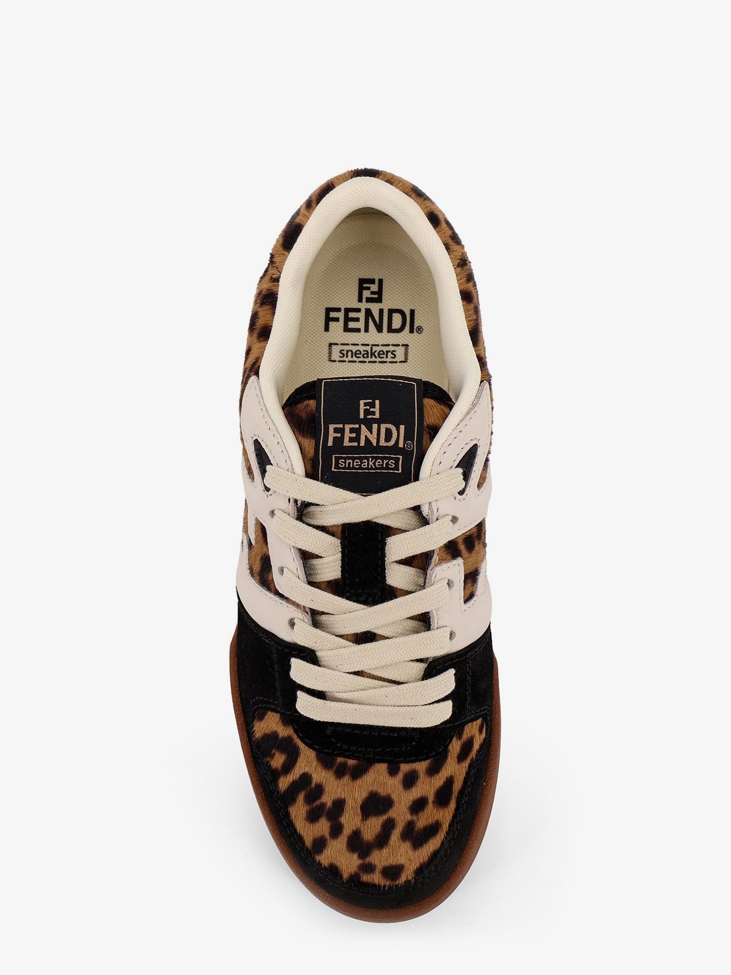 Fendi Match suede and pony skin low-top sneakers