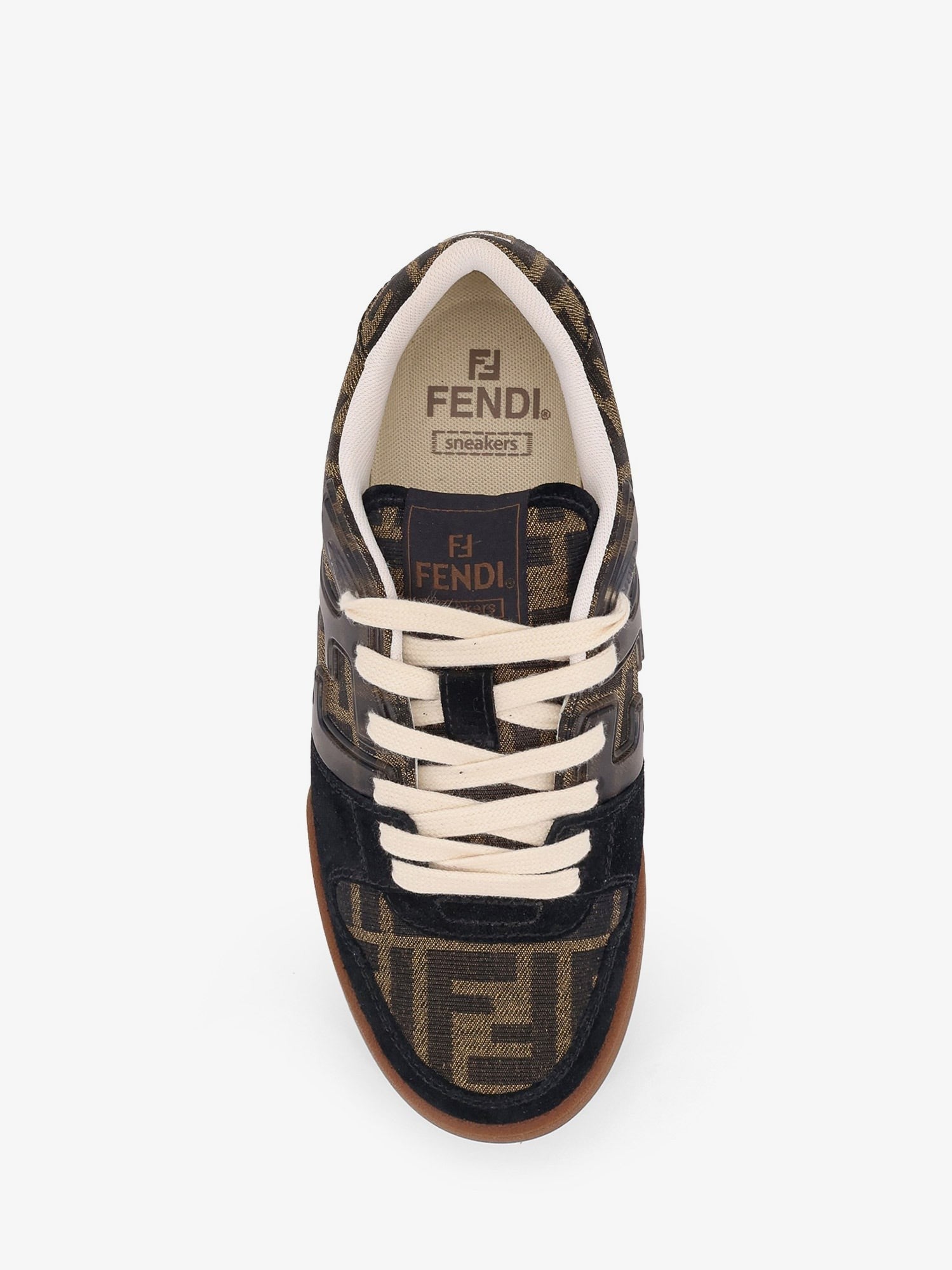 Fendi Match suede sneakers with jacquard FF fabric inserts