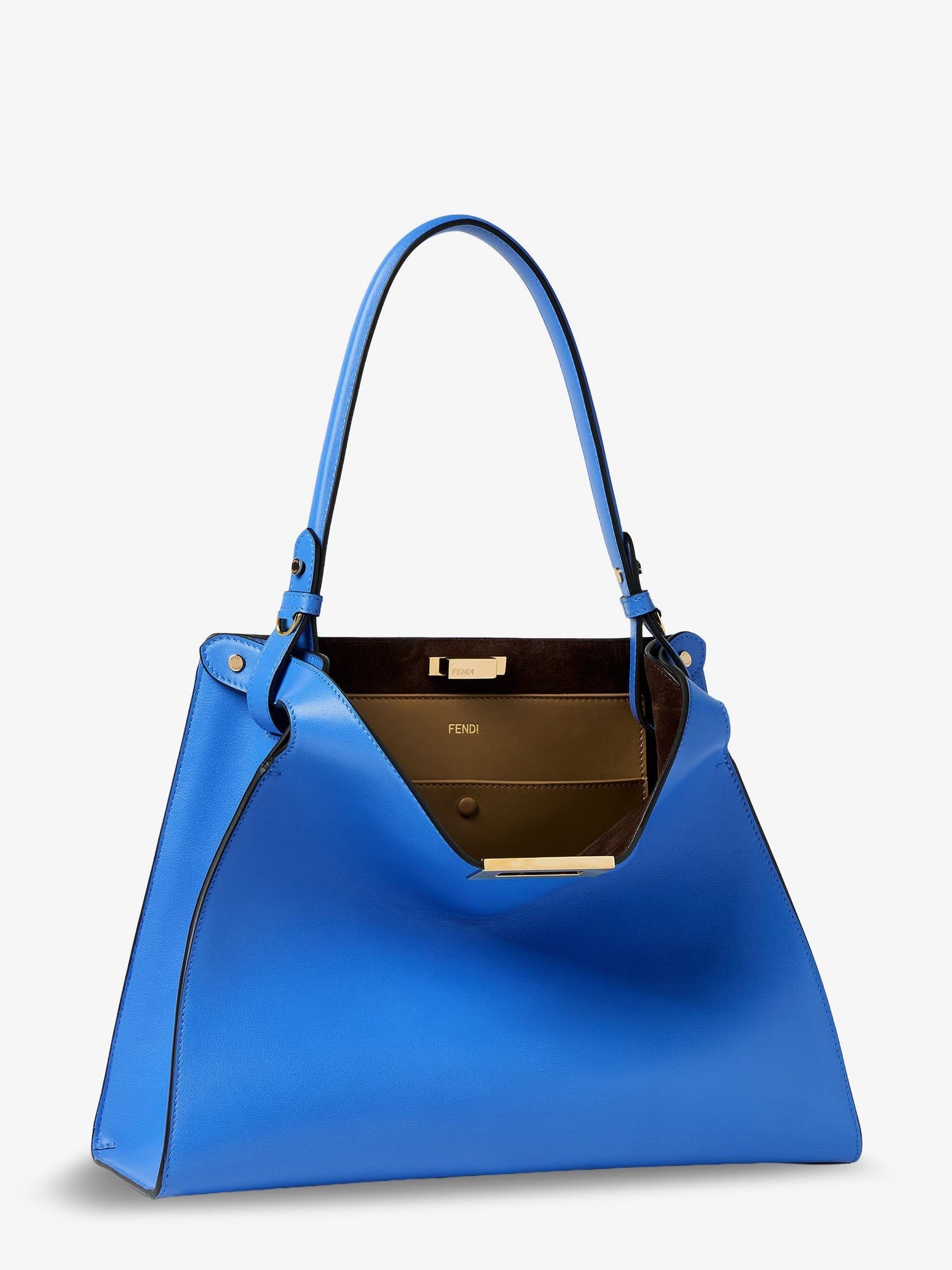 Fendi - Fendi Way Medium leather shoulder bag with contrasting lining