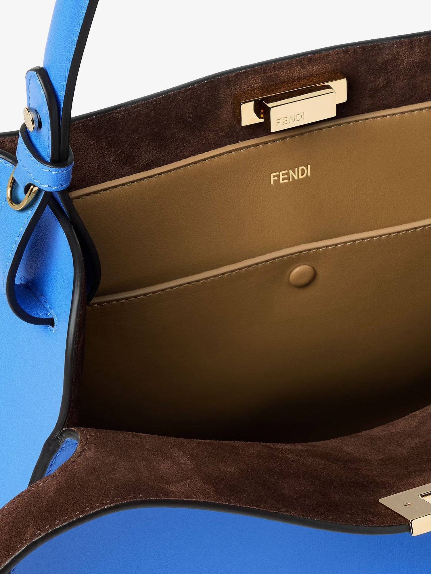Fendi - Fendi Way Medium leather shoulder bag with contrasting lining