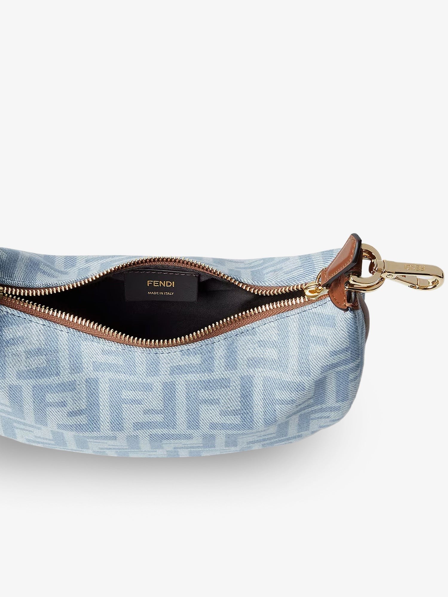 Fendi - Fendigraphy Mini denim handbag with all-over FF logo