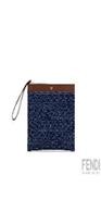 FF Jacquard denim clutch