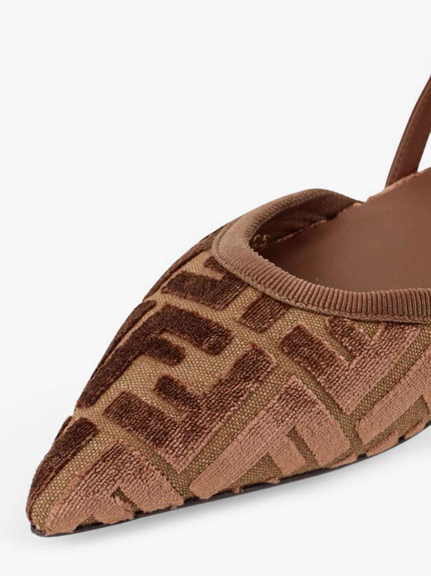 FF Jacquard Velvet Slingback Ballerinas