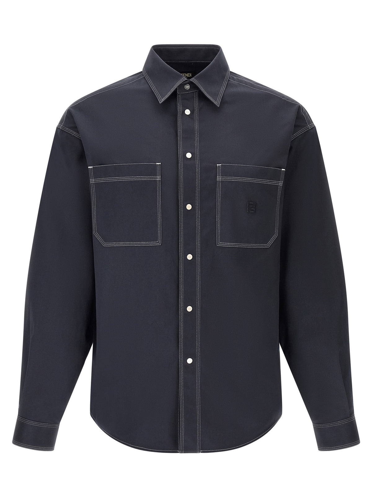 Fendi - 'FF Selleria' logo shirt Blue