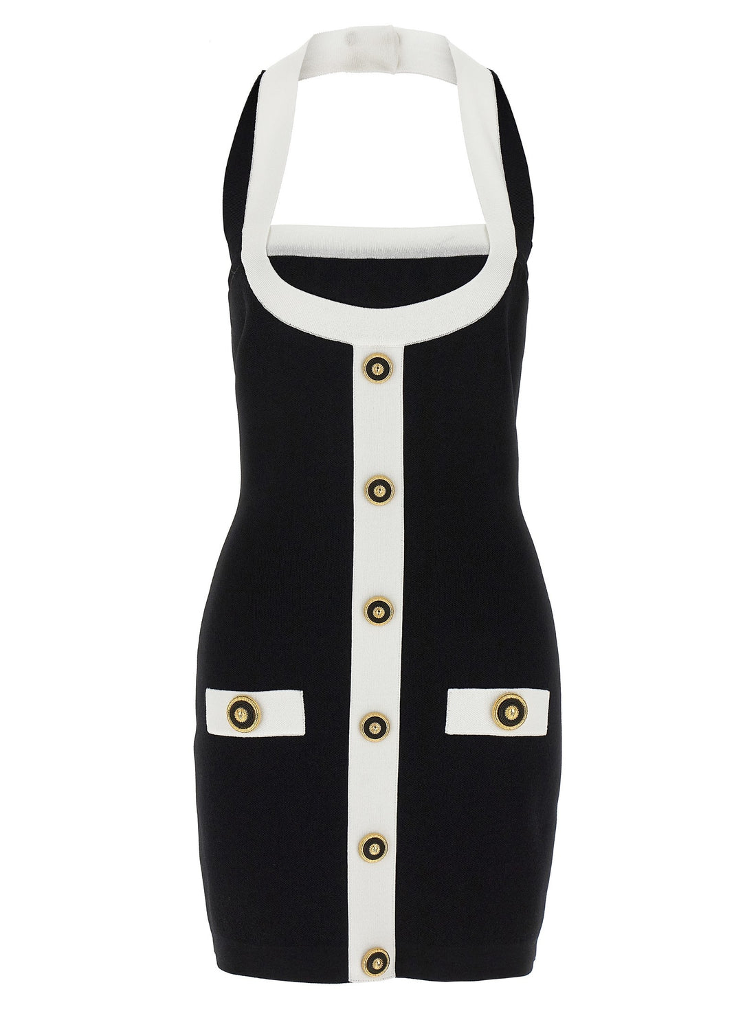 Balmain - 'Filo Leone Catena' dress White Black 36 FR