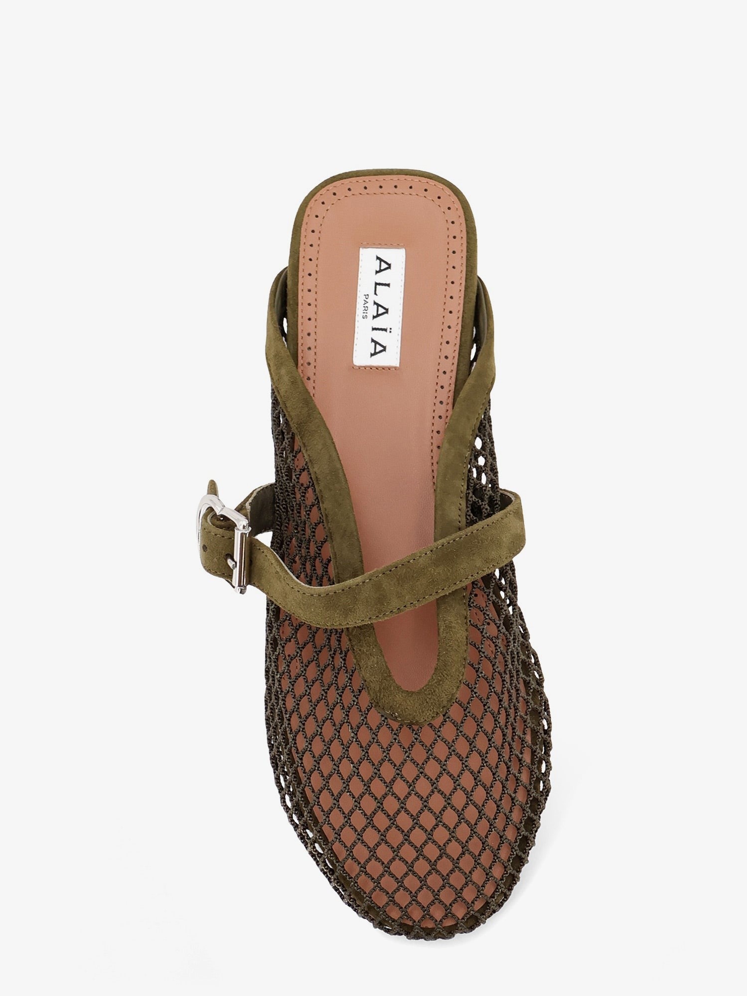 ALAIA - Fishnet mesh and leather sandals