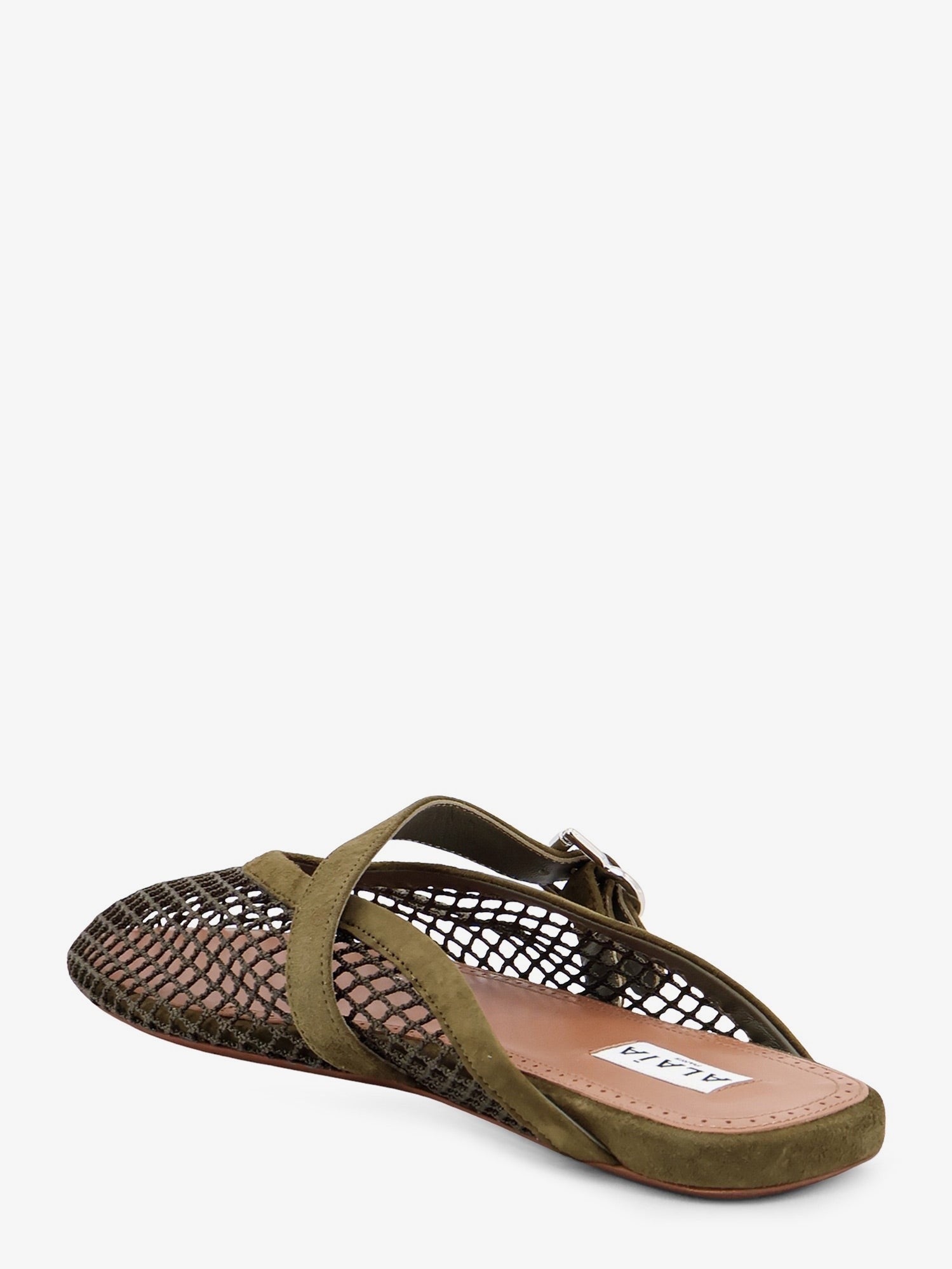 ALAIA - Fishnet mesh and leather sandals