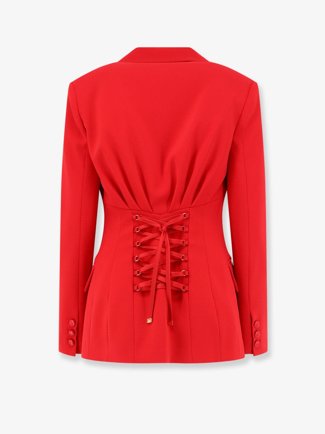 Elisabetta Franchi - Fitted blazer with laces on the back Red 44