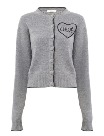 CHLOÉ CHLOÉ - FITTED CARDIGAN WITH LOGO