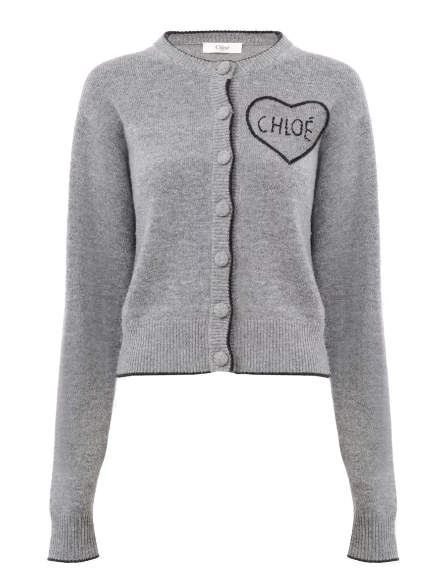 CHLOÉ CHLOÉ - FITTED CARDIGAN WITH LOGO