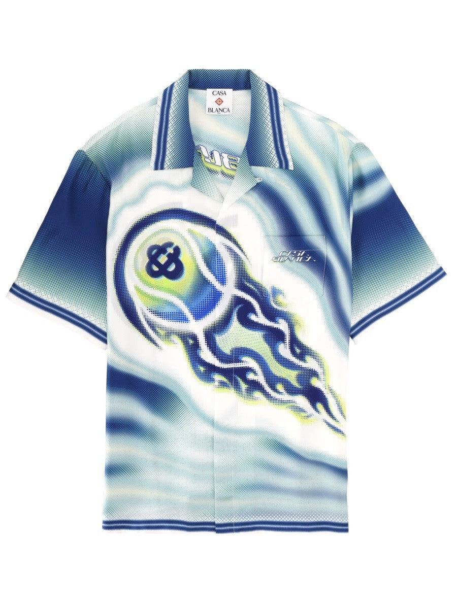 CASABLANCA "FLAMING TENNIS BALL" SHIRT
