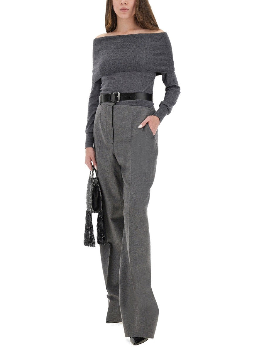 stella mccartney - FLANNEL PANTS WITH BELT