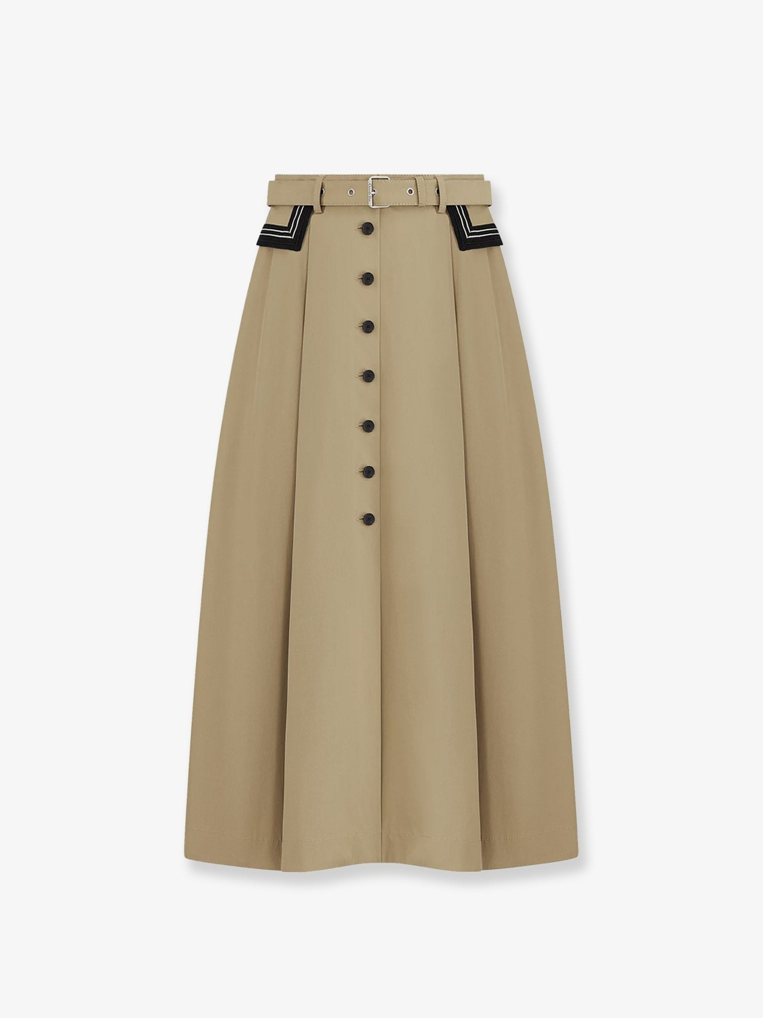 Flared midi cotton skirt
