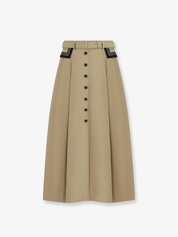 Flared midi cotton skirt