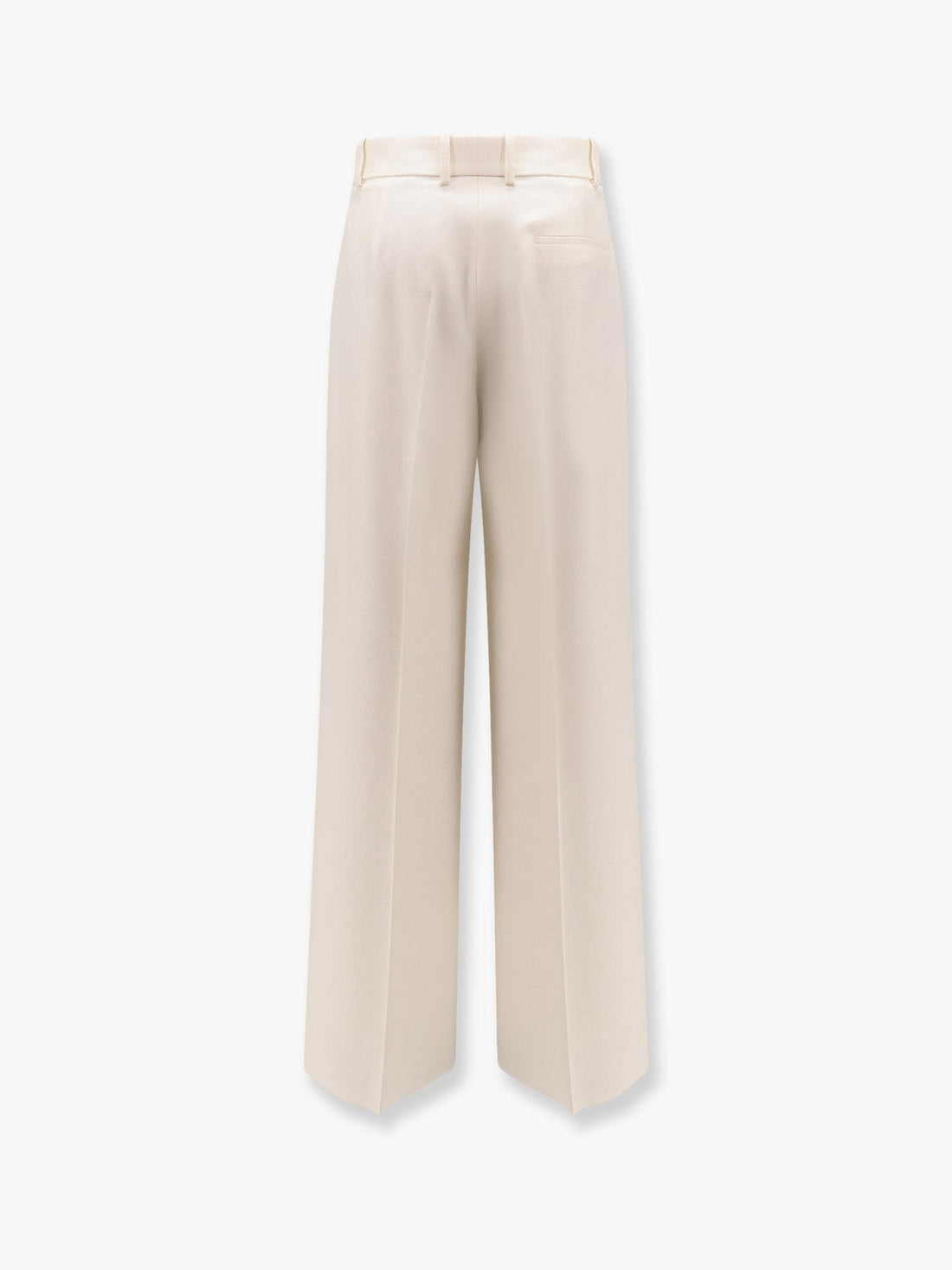 Flared virgin wool and silk trousers