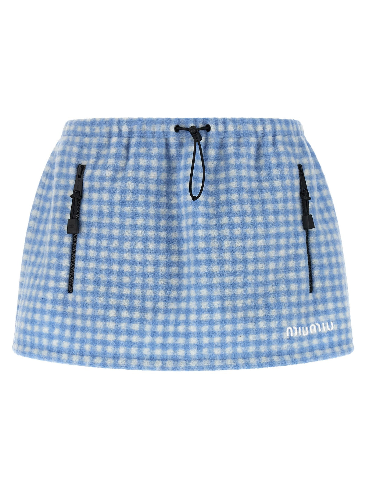 Miu Miu - Fleece-effect vichy skirt