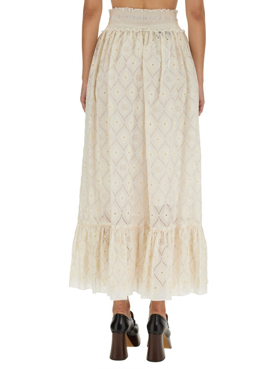 FLORAL BRODERIE ANGLAISE SKIRT