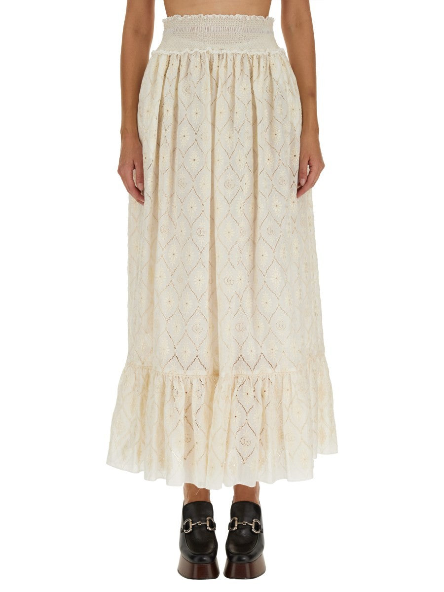 FLORAL BRODERIE ANGLAISE SKIRT