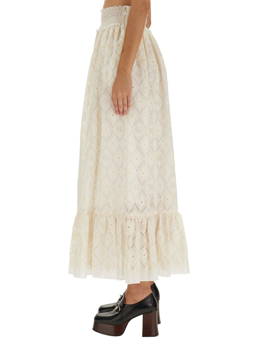 FLORAL BRODERIE ANGLAISE SKIRT
