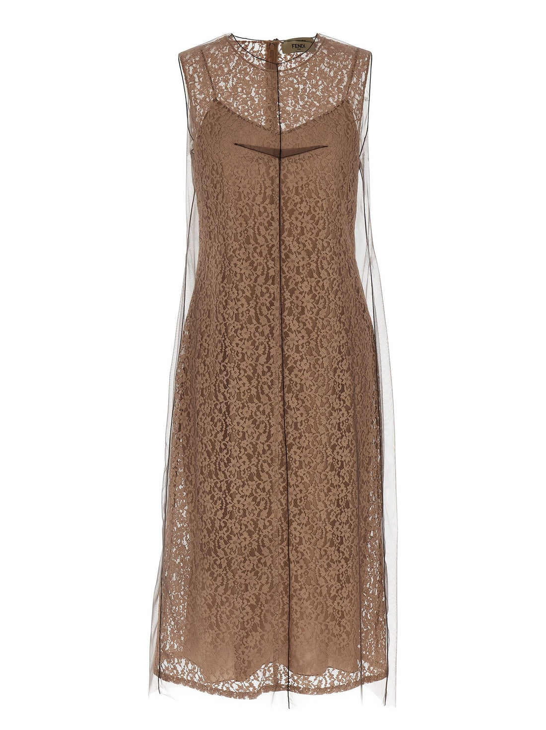 Fendi - Floral lace dress beige 38 IT