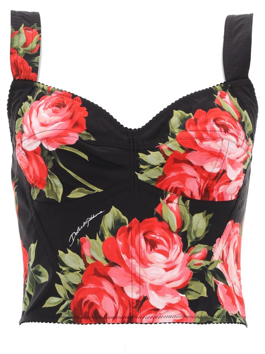 Dolce & Gabbana - FLORAL PRINT BUSTIER TOP floral-print-bustier-top