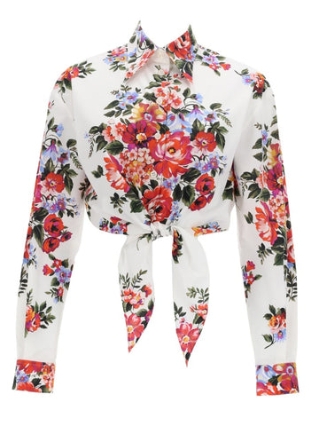 Dolce & Gabbana - FLORAL PRINT CROP SHIRT floral-print-crop-shirt