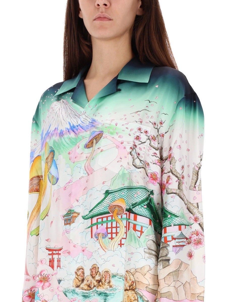 "FLOWER" PRINT SHIRT