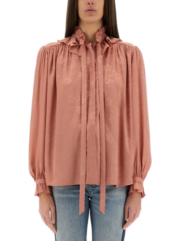 CHLOÉ CHLOÉ - FLUID SILK JACQUARD BLOUSE