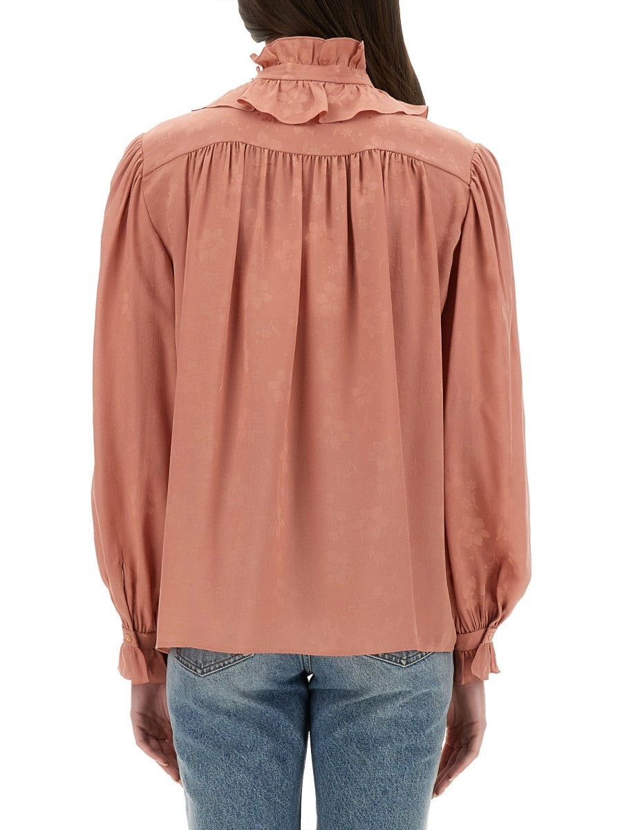 CHLOÉ CHLOÉ - FLUID SILK JACQUARD BLOUSE
