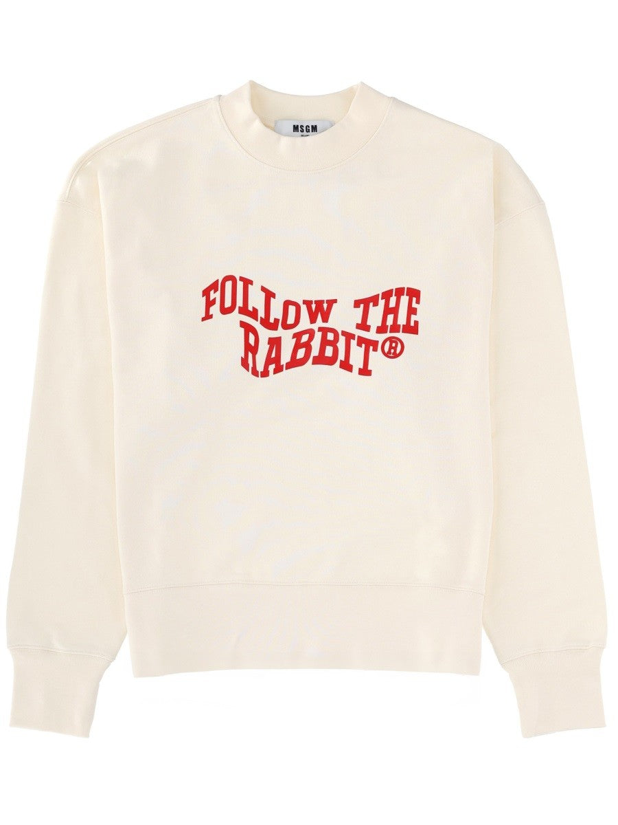 msgm "FOLLOW THE RABBIT" SWEATSHIRT