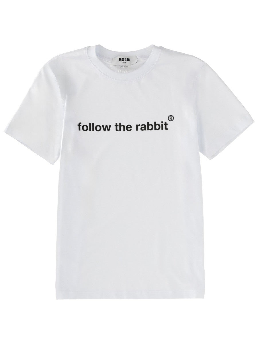 msgm msgm - "FOLLOW THE RABBIT" T-SHIRT
