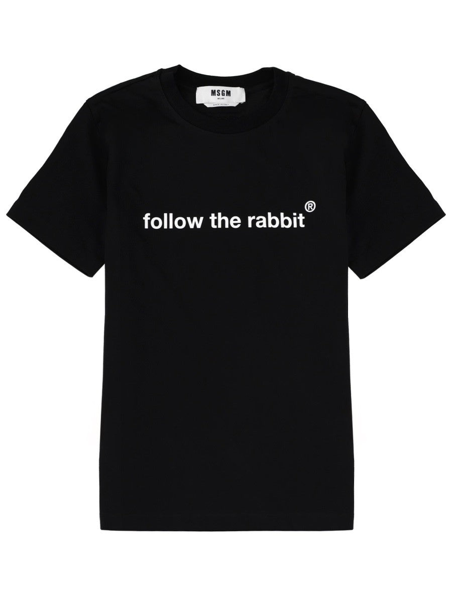 msgm "FOLLOW THE RABBIT" T-SHIRT