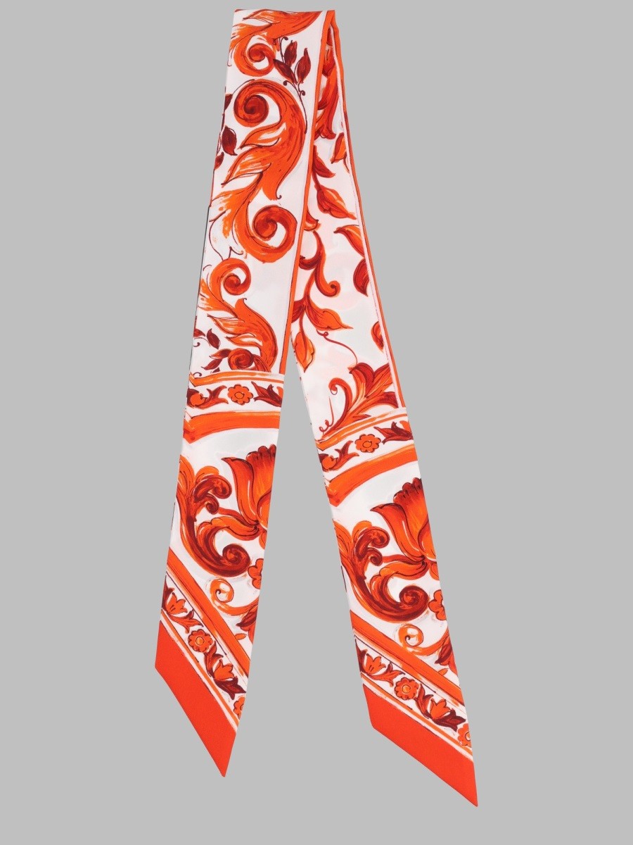 Dolce & Gabbana Dolce & Gabbana - FOULARD IN TWILL DI SETA STAMPA MAIOLICA