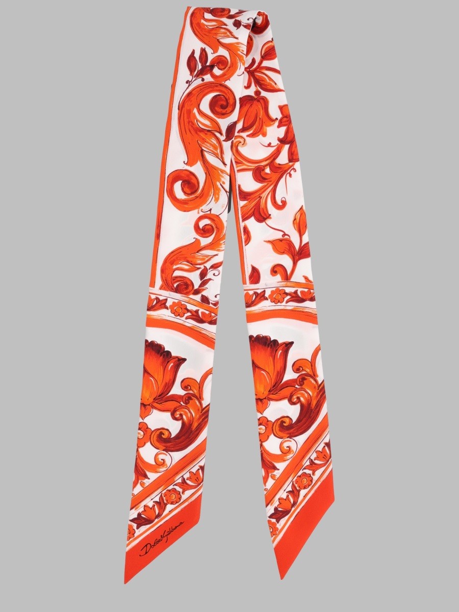 Dolce & Gabbana Dolce & Gabbana - FOULARD IN TWILL DI SETA STAMPA MAIOLICA