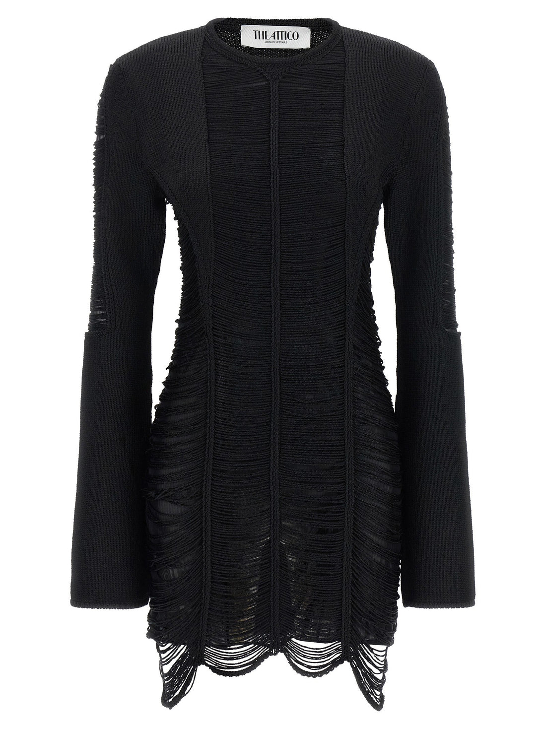 The Attico - Fringed dress Black