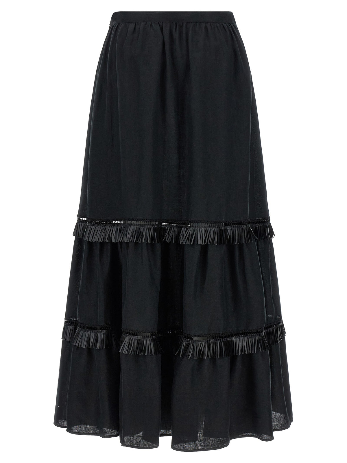 KITON - Fringed skirt