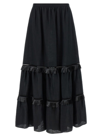 KITON - Fringed skirt