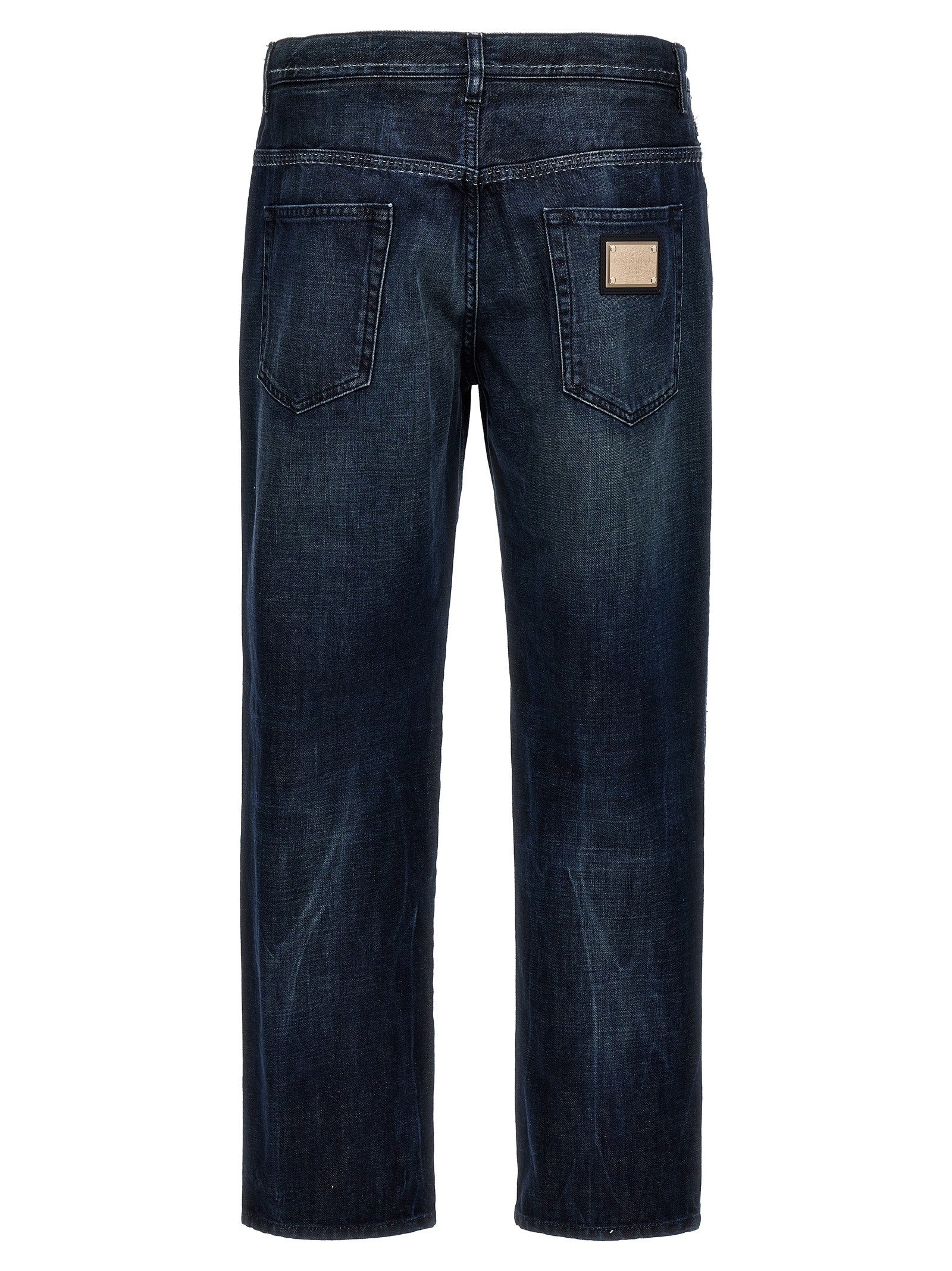 Dolce & Gabbana - Fringed stitching jeans