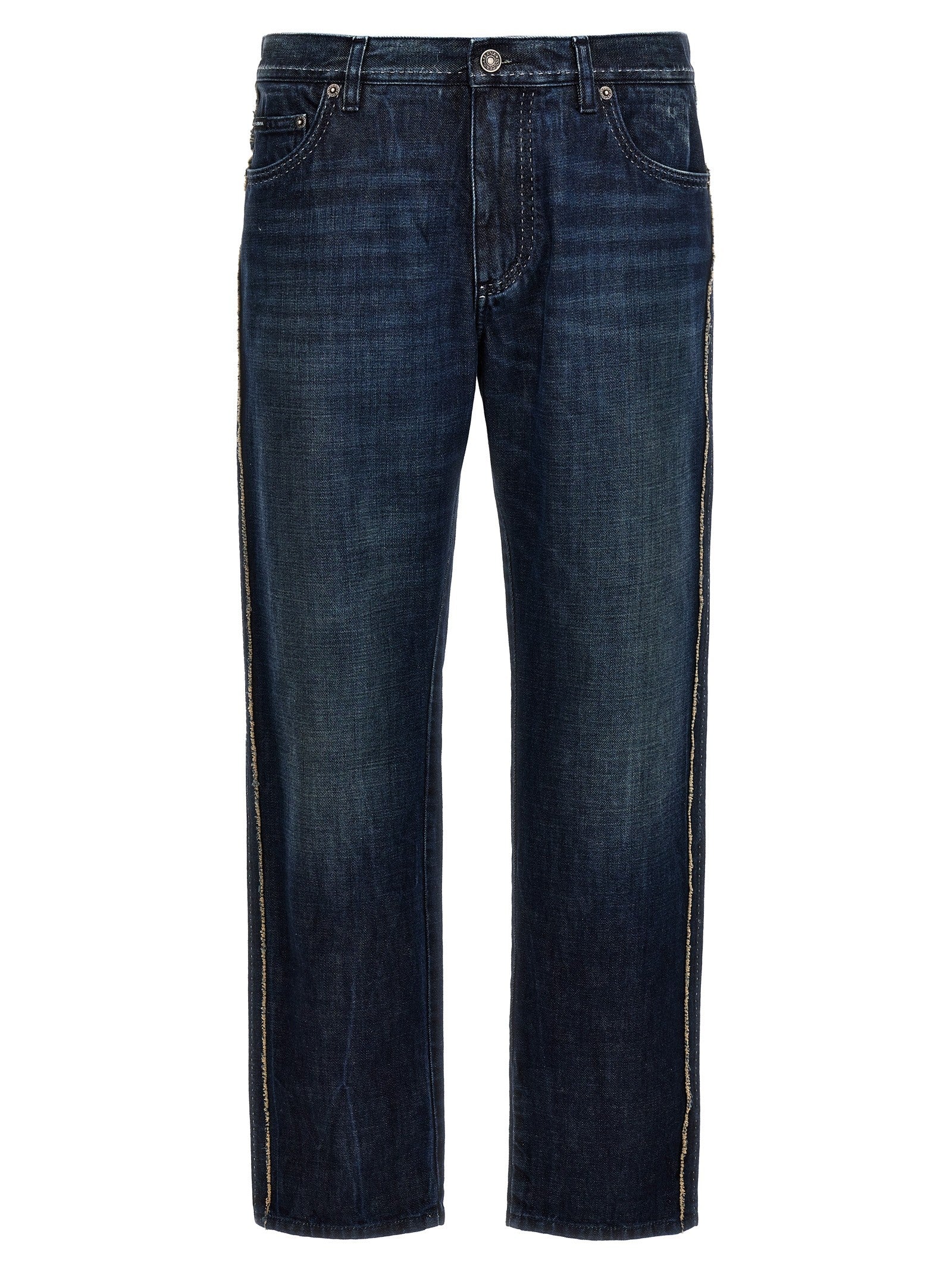 Dolce & Gabbana - Fringed stitching jeans