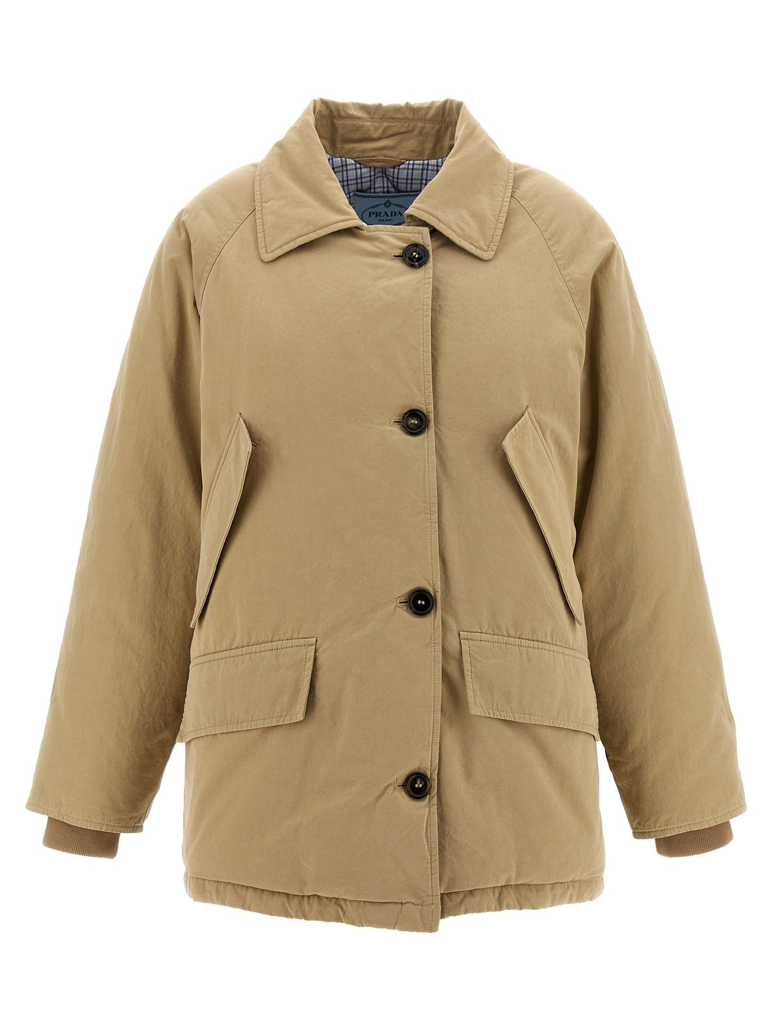 PRADA - Fur collar jacket beige 38 IT