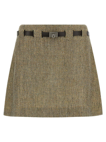 Ferragamo - 'Gancini' belt skirt