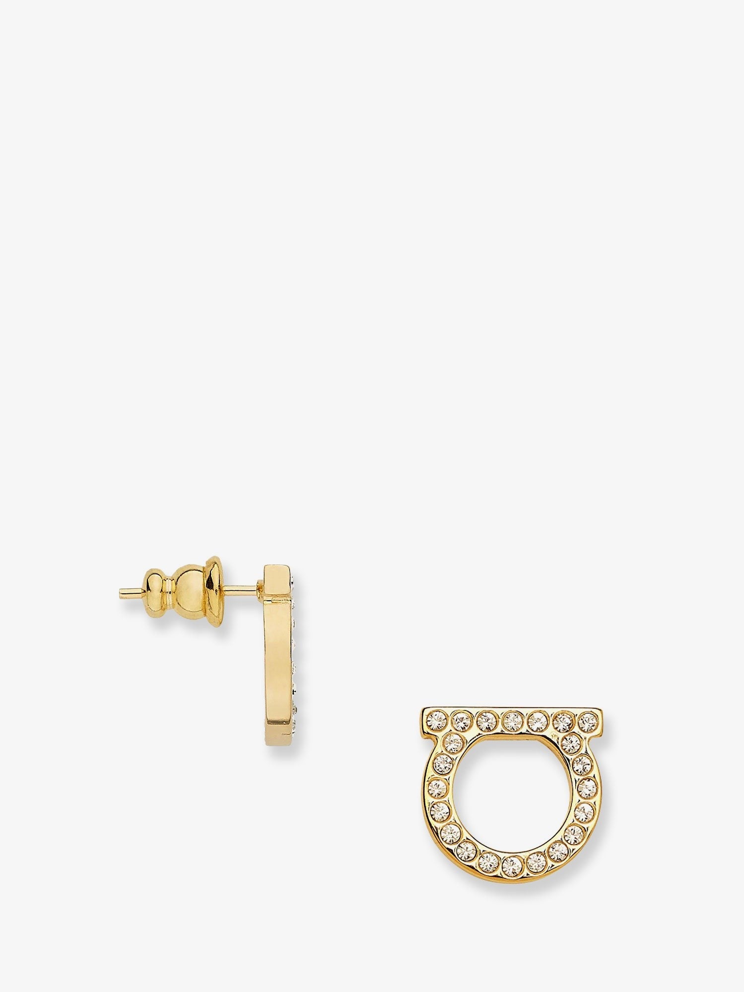Ferragamo - Gancini Crystals Brass Earrings